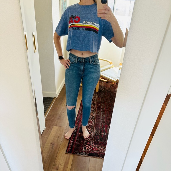 Hudson Distressed Barbara Super Skinny Jeans Size 24 - Picture 4 of 12